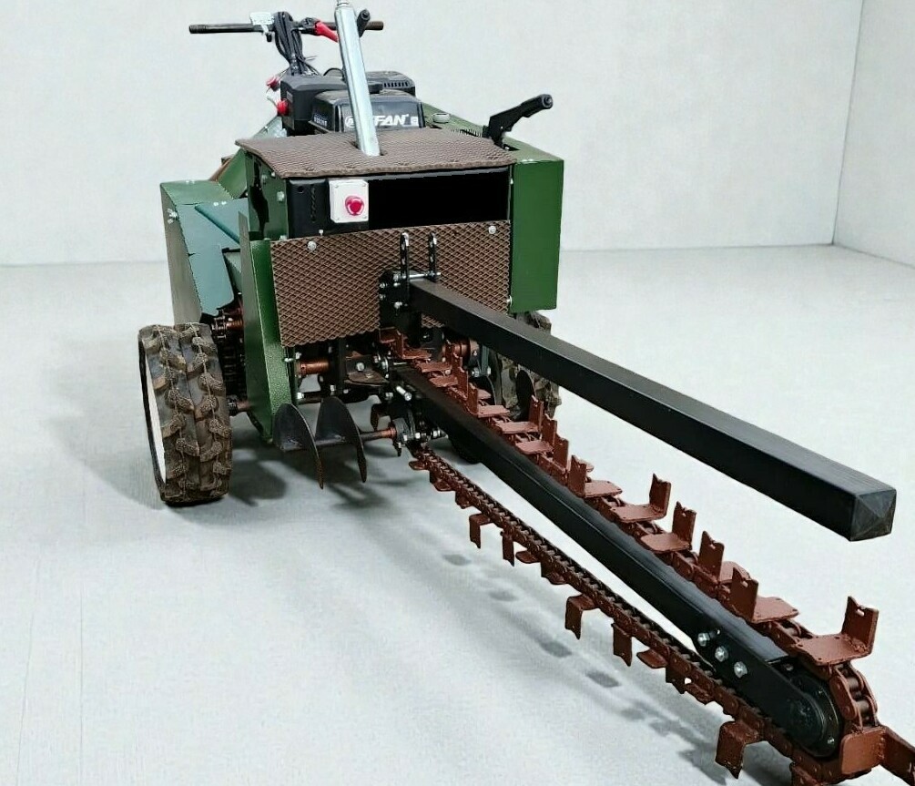 Траншеекопатель #7
- Мощность двигателя 17 лошадиных сил
-Шесть передач в транспортном режиме, пять передач в режиме разработки траншеи
-Наибольшая глубина <span style="font-weight: bold;">1.200 </span>миллиметров, ширина траншеи 8 сантиметров (опционально 12 или 18 сантиметров, при увеличении ширины траншеи, глубина траншеи может уменьшаться)
-<span style="font-weight: bold;">Стоимость 640000 рублей
</span>